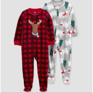 Carter’s 2T Boys 2-Piece Reindeer & Polar Bear Fleece Long-Sleeve Pajamas – NWT